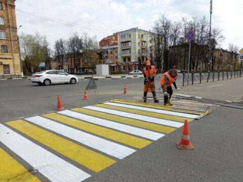 В Электростали за неделю обновили более пятидесяти пешеходных переходов Новости Электростали 